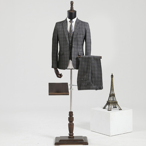 Maniquí masculino de cuero PU de calidad al por mayor, traje de Maniquí de busto masculino de medio cuerpo, vestido Formal de exhibición con pantalones, soporte para zapatos - Product Image 6
