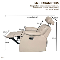Fauteuil inclinable de luxe individuel en cuir, fauteuil inclinable électrique à bascule en cuir