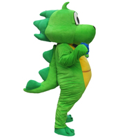 OEM ODM, mascotte dragon vert, dinosaure, poupée de dessin animé, accessoires de marche mignons, costume de poupée de personnage d'anime