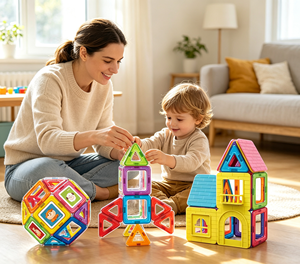 Bestseller: Set di 54 Blocchi Magnetici Trasparenti con Stampe di Animali, Gioco Educativo STEM per Bambini, Casa e Asilo - Product Image 4