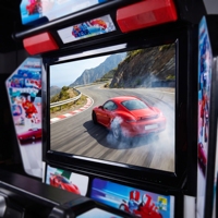 Machine de jeu d'arcade simulateur de course, borne de conduite de voiture à monnayeur avec siège et écran LED