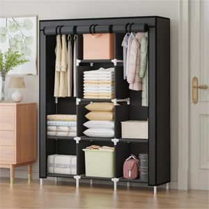 Foldable Diy Metal Multi Compartments Functional Cloth Wardrobe Non Woven Fabric Portable Clothes Storage Wardrobe - Product Image 3