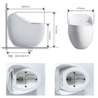 Cuvette de toilette en céramique de haute qualité, à double chasse, de type siphonique, forme œuf, pour usage hôtelier moderne, avec siphon en S