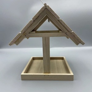 Wooden Birdhouse Ornament 17x16x22 Cm <b>Hanging</b> <b>Garden</b> Decoration Natural Finish Small Size - Product Image 1