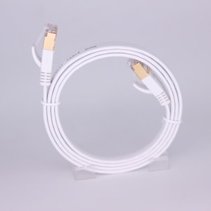 Câble Ethernet plat Cat 7 blanc, haute vitesse 10 Go, blindé (STP), câble réseau LAN avec connecteurs <span class=keywords><strong>RJ45</strong></span> - Product Image 4