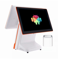 Sistema POS de Doble Pantalla Táctil de 15.6 Pulgadas, Computadora POS Android Windows para Terminal de Punto de Venta y Caja Registradora