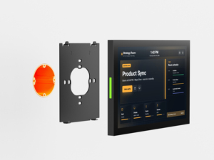 Tablette Android murale avec barre lumineuse LED et indicateurs pour alertes visuelles, panneau <span class=keywords><strong>de</strong></span> réservation <span class=keywords><strong>de</strong></span> salle, écran tactile encastré, PoE, CE, FCC - Product Image 4
