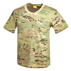 Custom Camouflage Outdoor Training Quick Drying Cotton Short Sleeved Tactical T Shirt