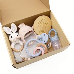 Đồ chơi nhai cảm giác mềm mại không chứa BPA, làm từ gỗ, dạng nhẫn, đồ chơi phát ra tiếng kêu, hình thú, núm ti giả silicon cho bé - Product Image 1