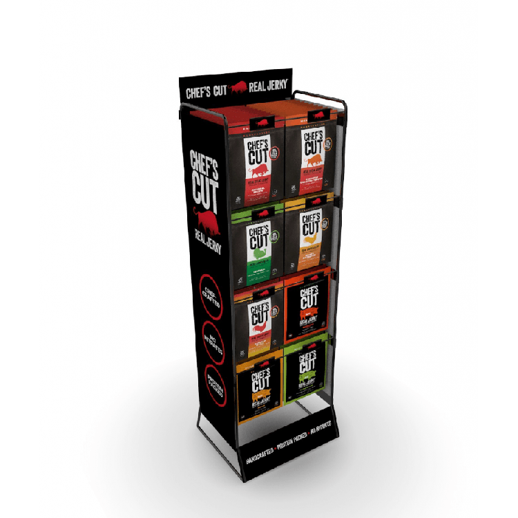Customized Kingsford Retail Store Metal Display Stand With Storage Racks for Grilling Charcoal Briquette Pack — view 3