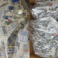 Filter Bahan Bakar Kotak Biru Elemen Filter Bahan Bakar Plastik Transparan Warna Sesuai Pesanan Universal untuk Sepeda Motor Kapal Truk ATV Diesel