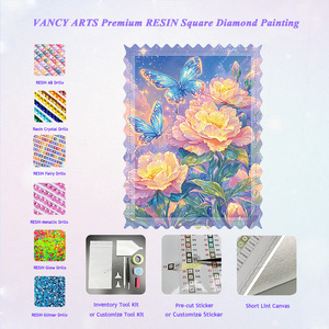 5D diamant peinture Kit papillon fleur résine carré diamant Art broderie point de croix pleine perceuse toile bricolage décoration murale artisanat - Product Image 1