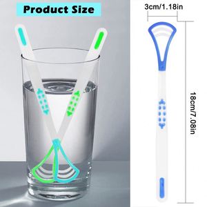 18cm*2.9cm Manufacturer-Source Double-Sided Plastic Tongue <b>Cleaner</b> Mixed Color Custom Mold with OPP <b>Bag</b> - Product Image 3