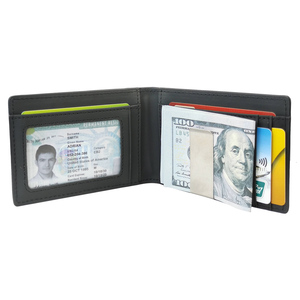 Custom Minimalist Slim Rfid Blocking <strong>Card</strong> <strong>Wallet</strong> Front Pocket Genuine Leather Men <strong>Wallet</strong> - Product Image 6