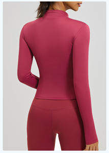 여성을위한 높은 탄성 스포츠 요가 재킷 봄 가을 피트니스 재킷 전면 승마 크로스 보더 스포츠 - Product Image 5
