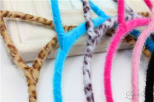 Custom Halloween Meisje Vrouwen Feestartikelen Schattige Haarband Bedraad Kant Harige Kat <span class=keywords><strong>Kitty</strong></span> Oren Hoofdband - Product Image 5