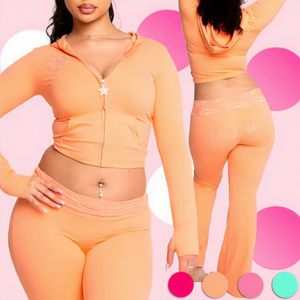 Giacca 2025 con cerniera a maniche lunghe con abbigliamento produttori di 2025 personalizzati da donna 2 pezzi tuta da ginnastica Set da donna - Product Image 1