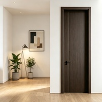 Porte écologique au design minimaliste pour salon et chambre, avec cadre en aluminium durable et panneau en bois, pour l'intérieur de la maison