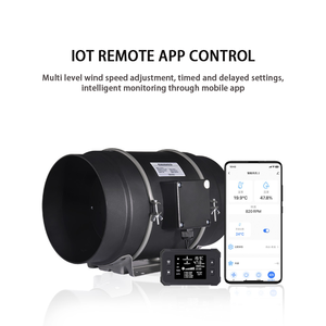 Ventilateur de canalisation à flux oblique pressurisé avec contrôle WIFI, ventilateur d'extraction intelligent pour ferme, contrôle de la température, pour tente hydroponique EC - Product Image 4
