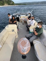 Bateau à pontons en aluminium à trois tubes, de luxe, de loisir, sportif, à grande vitesse, avec un design nouveau et de qualité supérieure, couleur personnalisable, à vendre