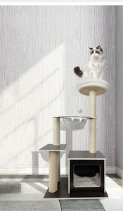 Fabricant en gros gratte-<span class=keywords><strong>arbre</strong></span> à <span class=keywords><strong>chat</strong></span> de luxe noir et blanc avec capsule spatiale - Product Image 4