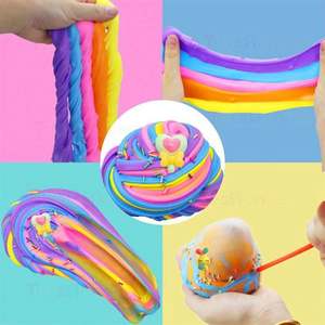 Eco-Friendly DIY Clay Playdough Slime <b>Kit</b> Colorful <b>Magic</b> Changing Fluffy Slime Toy Making Charm Set - Product Image 2