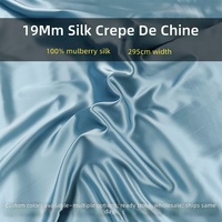 Parure de lit classique quatre pièces en crêpe de Chine de soie pure, 19 mm, 290 cm de large - Drap-housse, housse de couette et taies d'oreiller (Printemps/Été)