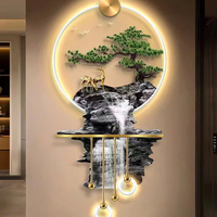 UNIART Art mural 3D illuminé Sculptures murales lumière LED applique murale décorative peinture chinoise pour la maison entrée couloir chambre