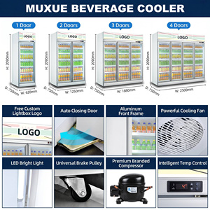Refrigerador Exhibidor de Bebidas MUXUE de 2/3/4 Puertas con Enfriamiento por Aire y Control Digital para Supermercados - Product Image 2