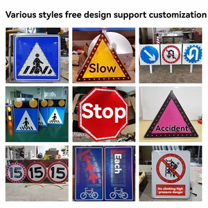Tùy chỉnh độ sáng cao Nhôm dẫn dấu hiệu giao thông năng lượng mặt trời Powered giao lộ cảnh báo cho người đi bộ qua đường biện pháp an toàn - Product Image 3