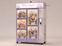 Máquina Expendedora de Ramos Florales de Lujo para el Vestíbulo del Hotel, Quiosco de Flores Refrigerado Inteligente de Autoservicio Comercial con Pantalla Táctil 24/7