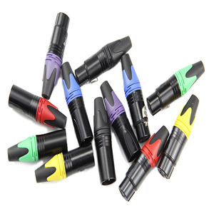 Đen Kim Loại Nhà ở <span class=keywords><strong>3</strong></span> pin đầy màu sắc pháo kết nối nam nữ <span class=keywords><strong>XLR</strong></span> phích cắm - Product Image 3