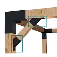 Support d'angle à 45 degrés en acier au carbone thermolaqué, idéal pour poteaux en bois, robuste, antirouille, pour pergola, gazebo, garage, écurie, renforcement