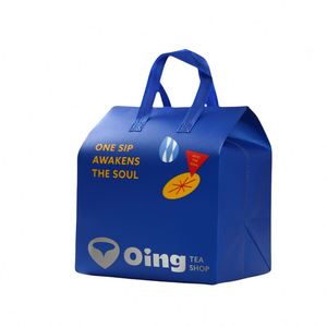 Sacs isothermes personnalisés en non-tissé pour restaurants, fast-foods, café, bubble tea, jus de fruits, à emporter, avec logo - Product Image 1