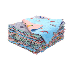 Paños de cocina de lana coral Blitz, paños de limpieza de cocina absorbentes y gruesos de doble capa con estampado de dibujos animados, verano 2021 - Product Image 3