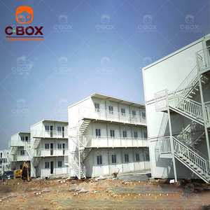 Cbox Wholesale Mobile Steel Sandwich Panel Office Building Multi-Story Worker Dormitory Modular Flat Pack Container <b>House</b> - Product Image 4