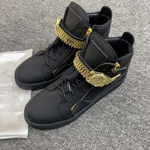 Zapatos informales de alta calidad para hombre y mujer, zapatillas altas de cuero auténtico, tenis Unisex <span class=keywords><strong>GZ</strong></span> 35-48, zapatos deportivos de marca de lujo 0848 - Product Image 1