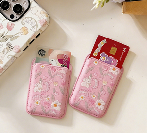 Custom Cartoon Magnetic PU Leather &amp; Canvas <strong>Phone</strong> <strong>Wallet</strong> Mag Card Safe Holder For IPhone For Use With Passports - Product Image 2