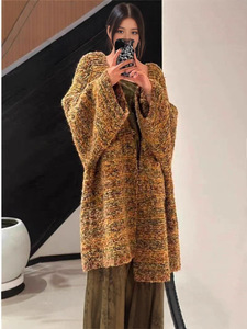 Cárdigan Largo Abierto para <span class=keywords><strong>Mujer</strong></span>, Informal, Sólido, con Lentejuelas, de Punto Grueso, con Mangas de Murciélago, Chaqueta Suéter con Mangas Largas - Product Image 2