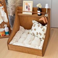 Niche champignon pour chien de parc Lit pour chat en bois massif Lit danois moderne pliable et imperméable pour petits chats et maltais