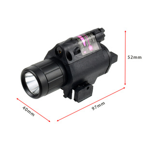 Lampe torche tactique avec laser rouge LED, fixation sous le crochet de la crosse de fusil, mise au point réglable, batterie rechargeable, utilisation en extérieur - Product Image 2