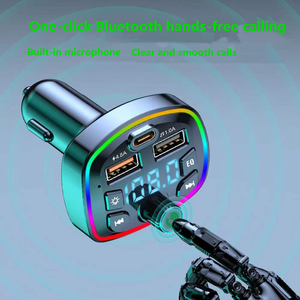 Cargador de teléfono para coche, dispositivo de carga rápida PD, puerto USB Dual, reproductor de <span class=keywords><strong>Bluetooth</strong></span>-MP3 BT5.0, receptor FM inalámbrico, transmisor FM - Product Image 4