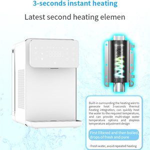เครื่องกรองน้ำดื่มระบบ Reverse Osmosis แบบตั้งโต๊ะขนาดเล็ก 100G พร้อมระบบทำน้ำร้อนและน้ำเย็นทันที ติดตั้งง่าย ไม่ต้องติดตั้งเครื่องทำน้ำเย็น - Product Image 4