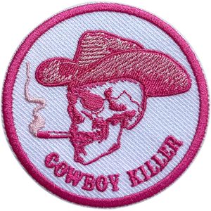Parche bordado termoadhesivo de 3 pulgadas con diseño de Cowboy Killer para sombreros, ropa, mochilas, vaqueros y costura DIY - Product Image 1
