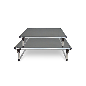 Fábrica de la mejor calidad marco de acero plegable elevada gato cama refrigeración ajustable masticar a prueba de mascotas cama para perros cuna camping al aire libre interior - Product Image 5