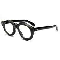 Monture de lunettes haut de gamme en corne de buffle véritable, faite à la main, couleur unie, pour hommes et femmes, noire, logo personnalisable