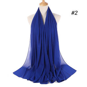 Yomo personnalisé LOGO vente en gros de haute qualité islamique châ<span class=keywords><strong>les</strong></span> plaine <span class=keywords><strong>Georgette</strong></span> femmes musulmanes écharpe foulard bulle lourde en mousseline de soie Hijab - Product Image 6