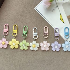 Cute Cherry Blossom Jelly <b>Keychain</b> Acrylic Pendant for Couples UV Printed Cartoon Style Backpack Accessories - Product Image 3