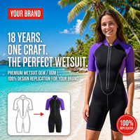 Traje de Neopreno Corto Personalizado para Mujer, 2mm, con Cierre Frontal, Manga Corta, para Natación en Aguas Cálidas, Snorkel, OEM