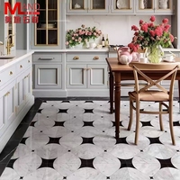 Mosaïque de marbre en pierre de mode de luxe de vente directe d'usine style européen adapté aux sols et aux murs de fond